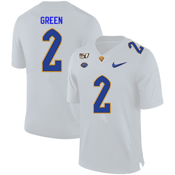 2019 Men #2 David Green Pitt Panthers College Football Jerseys Sale-White